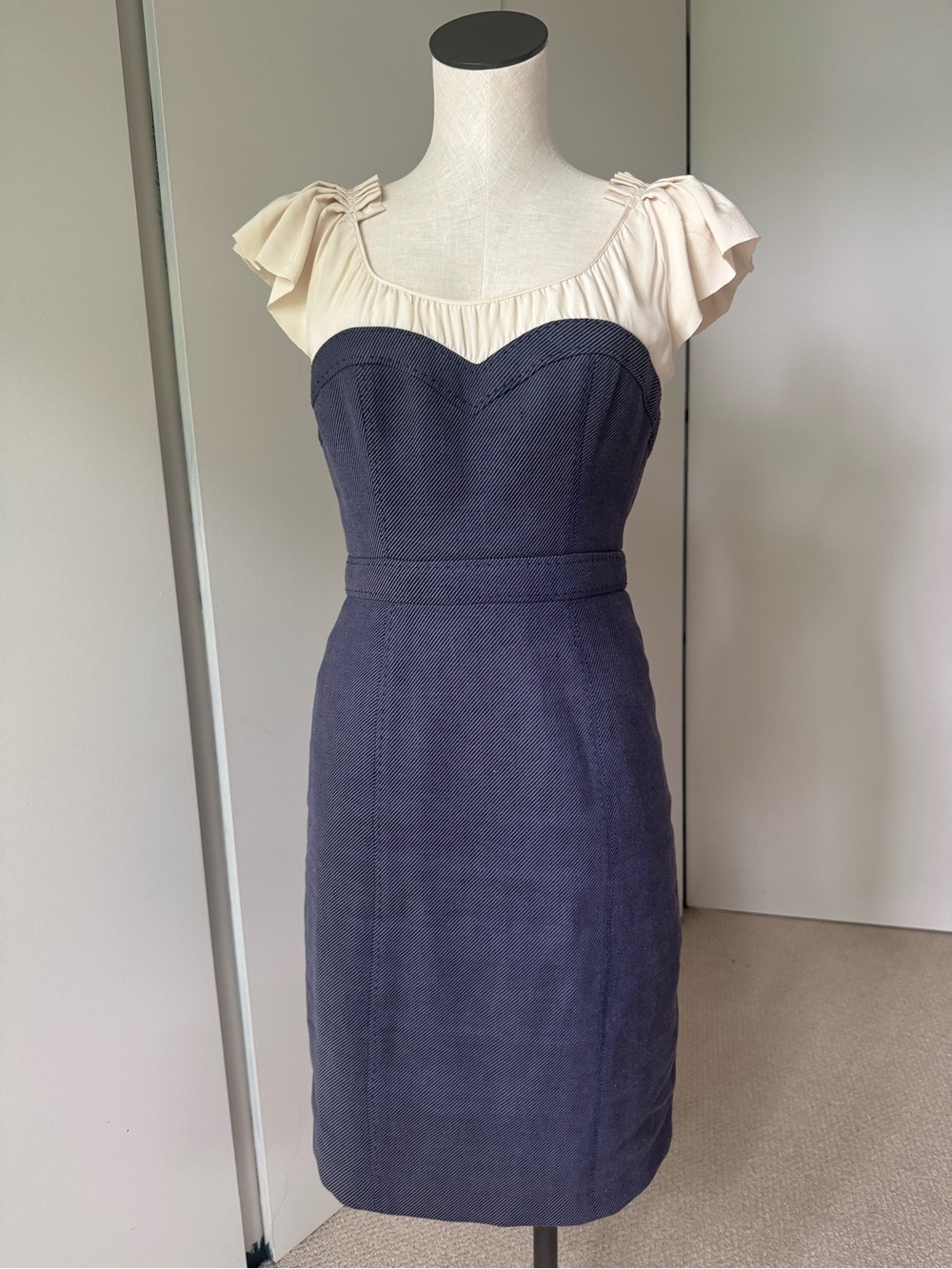 Rebecca Taylor Retro Pin Up Wiggle Dress Midi Length- 8